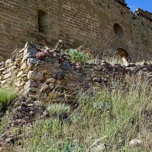 Detall d´una façana del castell de Montmagastre en ruïnes
