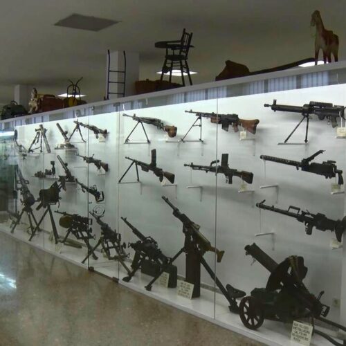 Shelves full of armaments from the Spanish Civil War
