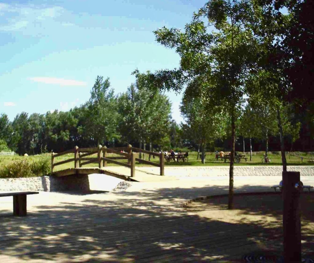 Zona de pícnic, amb les seves taules i arbres que proporcionen un hombracle perfecte per a un pícnic